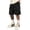 Black, variant on Mens Baggy Cargo Shorts Knee Length Elastic Waist Drawstring Casual Work Shorts Summer Hiking Outdoor Water Resistant Shorts with Muti Pockets Khaki