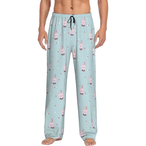 Balery Milk Tea Pantalones de pijama para hombre, pijama ultraligero, pantalón de descanso-Small