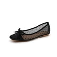 thumbnail image 4 of Miluxas Polka Dot Flats for Women Mesh Bow Mary Jane Ballet Flats Summer Dressy Slip On Shoes Breathable Ballerinas Comfy Trendy Classic Black 9.5(43), 4 of 7