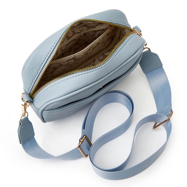 Bolsa bandolera de mujer Bolsa de hombro sólido de cuero de PU de moda para vacaciones (Azul) Likrtyny Para Estrenar