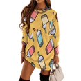thumbnail image 3 of Bubble Tea Pattern Long Sleeved Dress dresses ladies summer elegant dresses plus sizes, 3 of 5