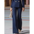thumbnail image 4 of Osfvolr Elegant Women'S Stripe Suit with Double Breasted Buttons Jacket & Pants Set Navy Blue XL, 4 of 6