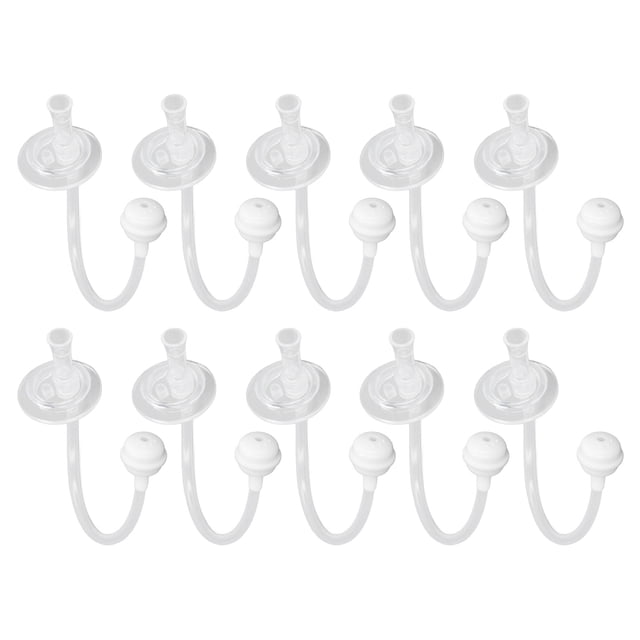 Juego de 10 pajitas de silicona con peso para vasos pequeños.