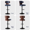 thumbnail image 4 of MOONMISS Swivel Bar Stools Set of 2, Wooden Kitchen Bar Chairs with Back, PU Leather Counter Height Barstools for Kitchen Island,, 4 of 6