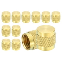 Uxcell 12PCS 1/4" SAE Brass Flare Caps, Refrigeration Valve Cap Flatwith Rubber Seal for HVAC AC System