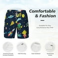 thumbnail image 6 of Picia Funny Spaceships pattern Mens Swim Trunks with Compression Liner Stretch Beach Shorts Quick Dry with Zipper Pockets No-Chafing Board Shorts-XX-Large, 6 of 9