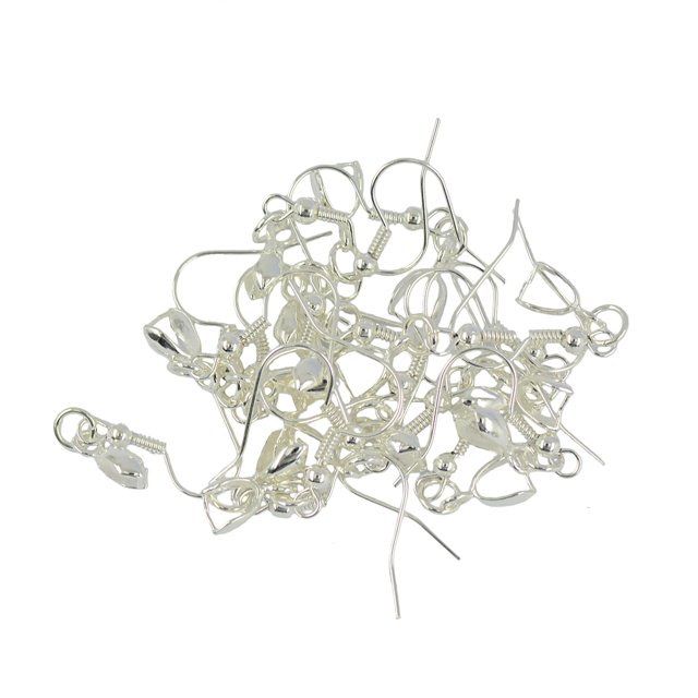 20 Joyas de Bronce Pendiente Gancho Alambre Francés Sunnimix Blanco Plateado