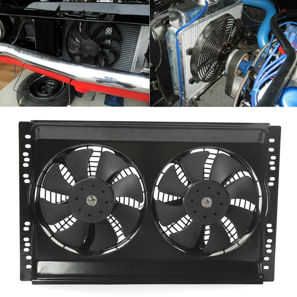 Ventilateur de Refroidissement de Radiateur de Voiture Universel Aramox, Radiateur 12V 80W Double Ventilateur de Condenseur de Refroidissement Haute Puissance Réservoir D'eau Dissipation de Chaleur Pi Ventilateur de Refroidissement de Radiateur de Voiture Universel Aramox, Radiateur 12V 80W Double Ventilateur de Condenseur de Refroidissement Haute Puissance Réservoir D'eau Dissipation de Chaleur Pi