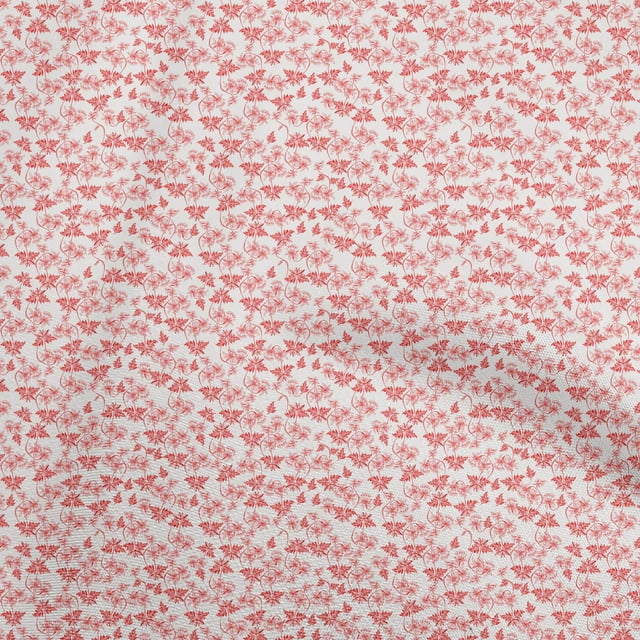 oneOone Polyester Spandex Dark Peach Fabric Floral Sewing Material Print Fabric By The Yard 56 Inch Wide