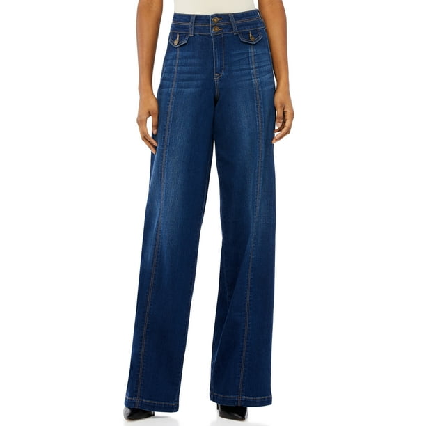 Scoop Women’s High Rise Wide Leg Jeans - Walmart.com