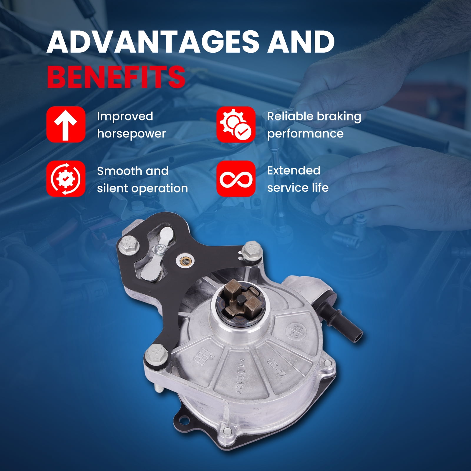 MOCA AUTOPARTS VCP183 Vacuum Pump Fit for 2013-2022 Chevrolet Malibu 2.0L & 2015-2020 GMC Canyon 2.5L & 2016-2020 Buick Envision 2.0L &