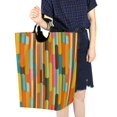 thumbnail image 4 of Yayeee Freestanding Laundry Hamper with Handle Collapsible Large Storage Basket for Clothes, Retro Abstract Pattern, 4 of 7