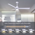 thumbnail image 3 of Matthews Fan Company AKLK-MWH-MWH-56 Alessandra 56” Matte White Ceiling Fan with 3 Blades, Integrated LED Light Kit, Remote Control, Indoor/Outdoor Wet Rated, 3 of 6