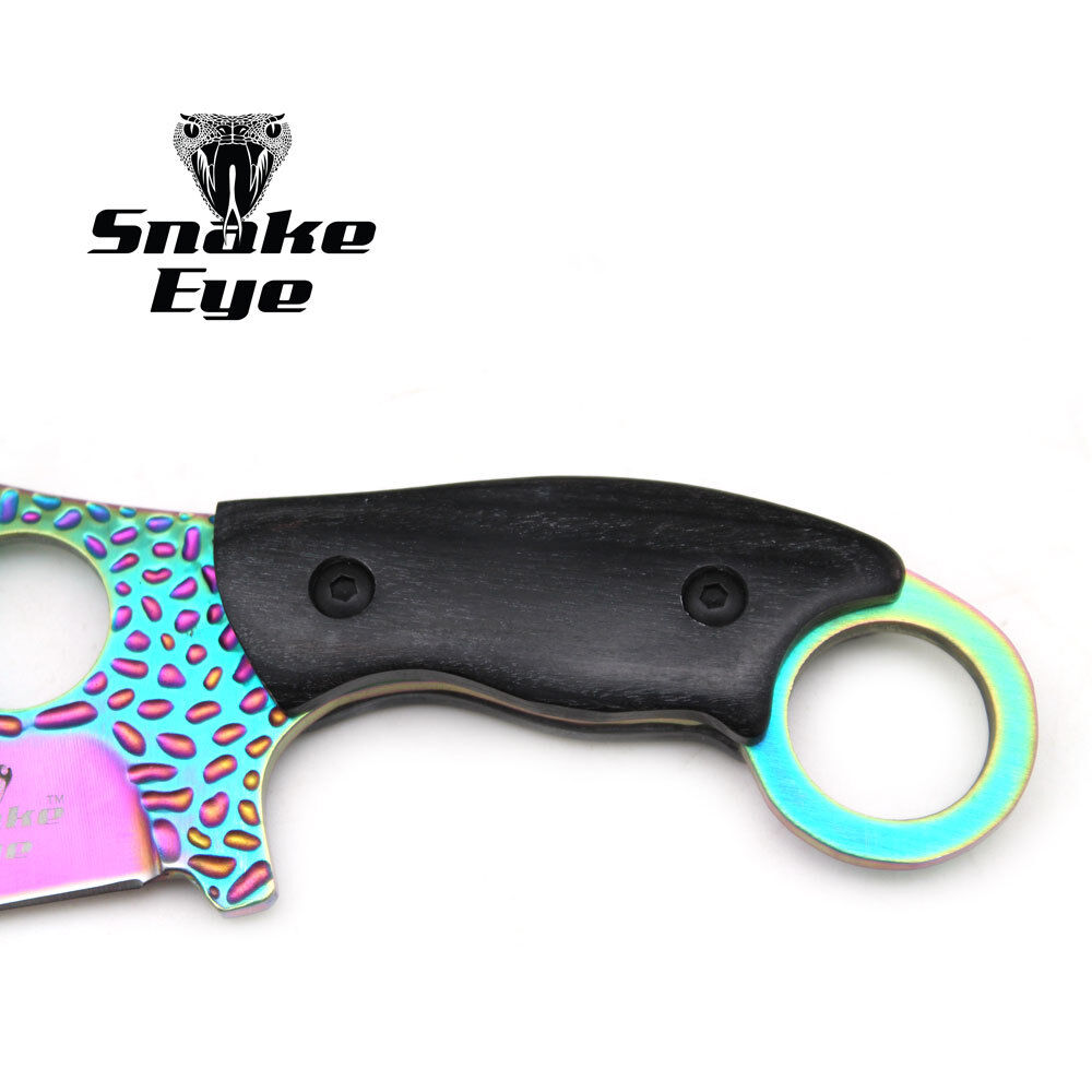 Snake Eye Tactical Heavy Duty Fixed Blade Razor Style Hunting Knife w/ Sheath