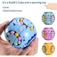 thumbnail image 4 of 2 In1 Rotating Fidget Spinner Magic Bean Infinity Cube Stress Relief Ball Adults Kids Unisex-children Educational Puzzle Cube Toys (pink), 4 of 5
