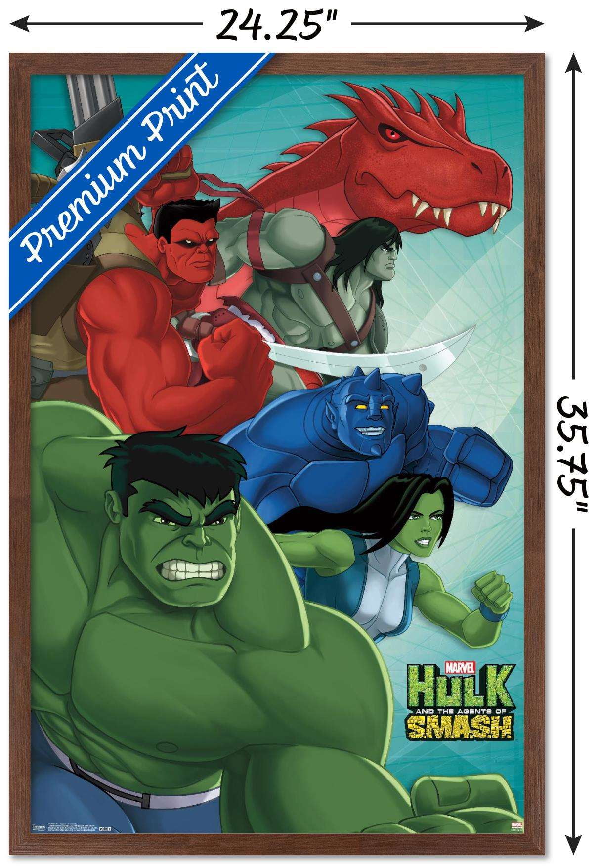 Marvel Comics TV - Hulk And The Agents Of Smash Wall Poster, 22.375" x 34", Framed