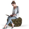 thumbnail image 2 of Forest Pouf Cover with Zipper, Doodle Birds Tree Leaf Plants Butterfly Ladybugs Beetle Flowers Wild Woodland, Soft Decorative Fabric Unstuffed Case, 30" W X 17.3" L, Green Brown Grey, by Ambesonne, 2 of 5