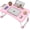 Pink, variant on Foldable Laptop Bed Table Multi-Function Lap Bed Tray Table with Storage Drawer and Water Bottle Holder, Serving Tray Dining Table with Slot for Eating, Working on Bed/Couch/Sofa