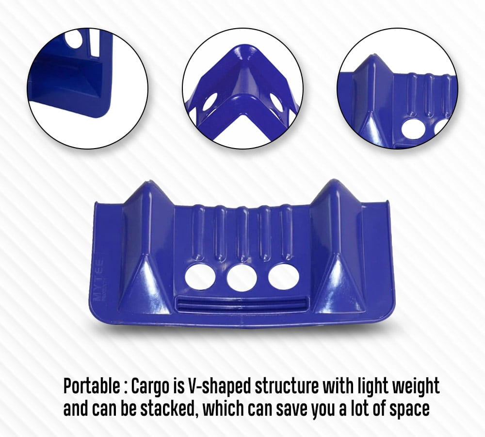 (40 Pack) 4" x 4" x 10" Blue Corner Protector V Shaped Flatbed Edge Guards with Carrying Case - Cargo Load Corner Edge Protector and Tie-Down Strap Guard for Flatbed