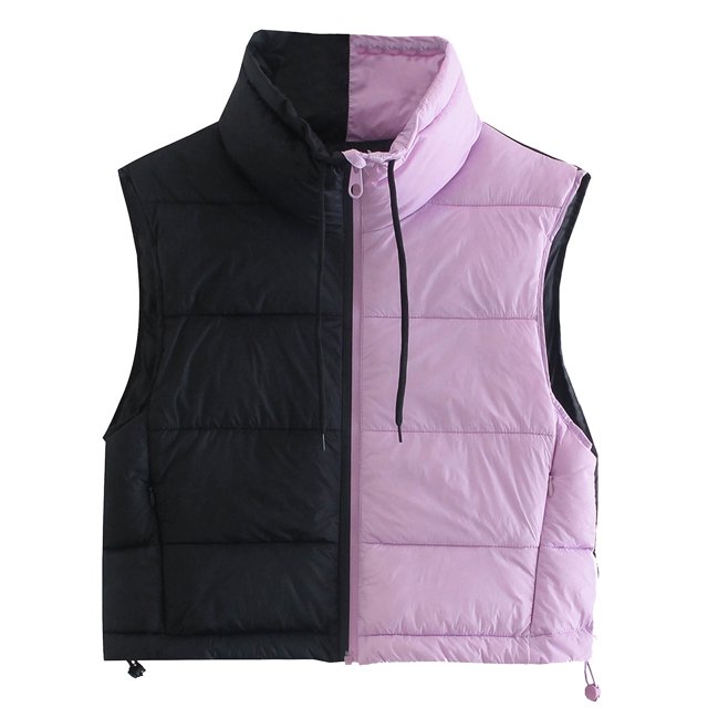FAIWAD Women's Winter Crop Vest Sleeveless Quilted Puffer Vest Adjustable Drawstring Padded Warm Vest