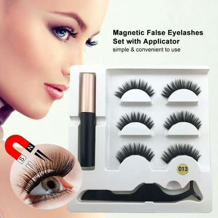 eyelashes magnetic lashes reusable applicator mascara false extension fake dual 3d