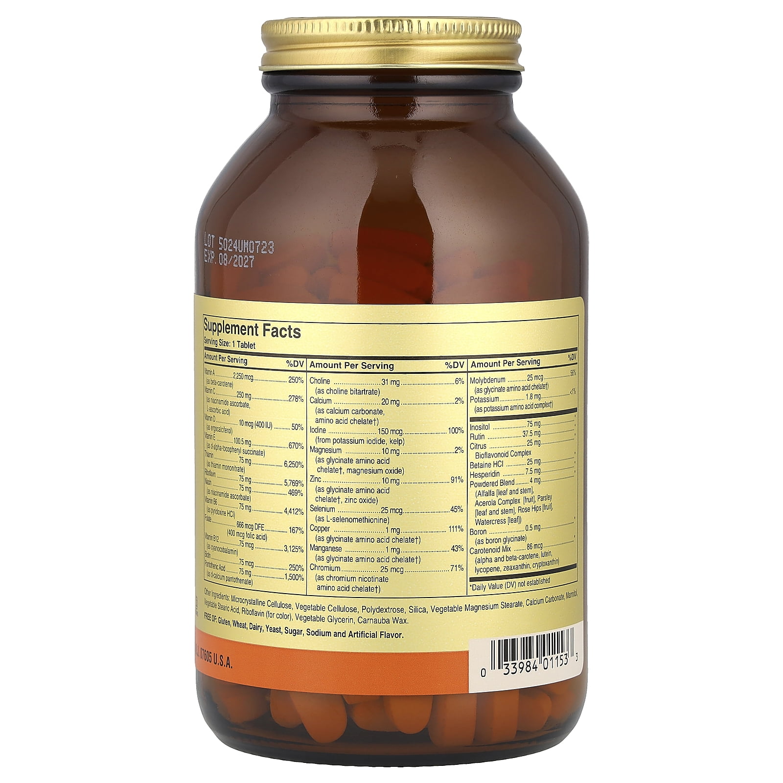 Solgar Formula VM-75 Iron-Free 180 Tablets