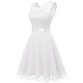 thumbnail image 5 of Yindaity Dresses Homecoming Dress for Teens Wedding Guest Sleeveless Lace Formal Dresses White,XL, 5 of 5