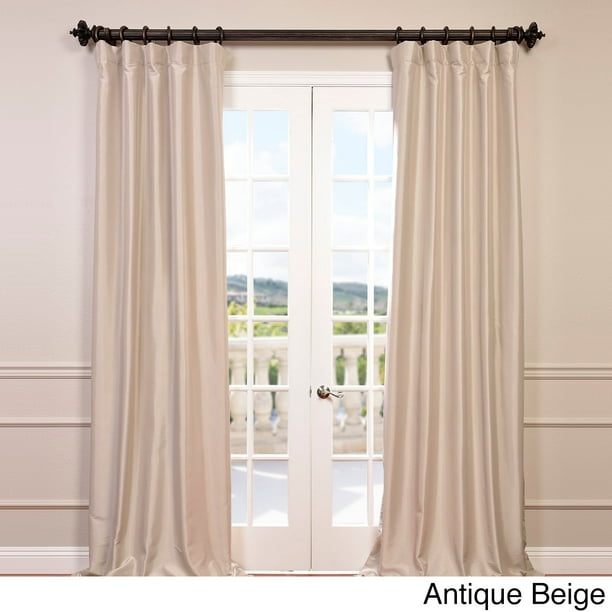 Exclusive Fabrics Faux Silk Taffeta Solid Blackout Single Curtain Panel Com Exclusive Fabrics Faux Silk Taffeta, Faux Silk Taffeta Solid Blackout Single Curtain Panel