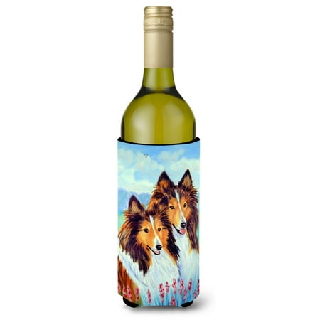 

Caroline s Treasures 7086LITERK Sable Shelties Double Trouble Wine Bottle Hugger Wine Bottle multicolor