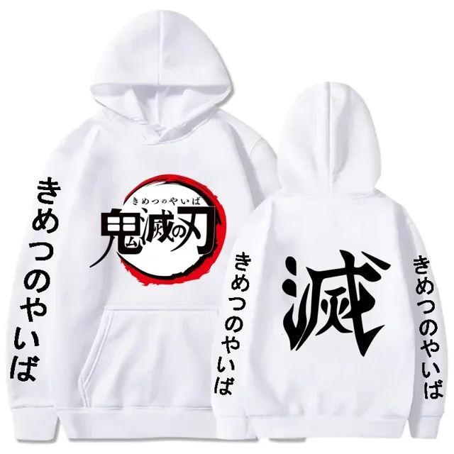 Sudadera con capucha con estampado de anime popular, sudadera con capucha cálida de vellón con diseño de Demon Slayer Blade