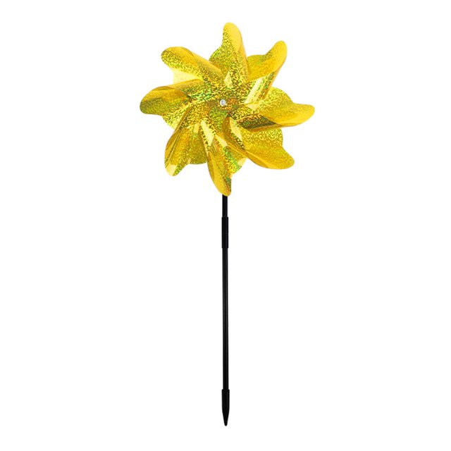 tredstone 10 Pieces Patio Courtyard Reflective Ground Mounted Windmill Backyard Orchard Decorative Wind Spinner Decoration Silver Dot