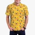 thumbnail image 3 of Balery Honeycombs Printed Men’s Short Sleeve Polo Shirt, Midweight Men's Shirt,Golf Polo shirts -XX-Large, 3 of 9