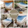 thumbnail image 6 of Blue Brown Large Tapestry for Bedroom Wall Hanging Tapestry,Gradient Geometric White Water Stripes Modern Ceiling Backdrop Tapestries Poster Blanket Wall Decor for Teens Room Living Room 86" x 104", 6 of 8