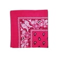 thumbnail image 3 of Cowboy Cotton Dozen Bandana Scarf Paisley Solid 12 Pack, Paisley Fuchia, 3 of 3