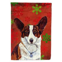 Australian Cattle Dog Red Green Snowflakes Christmas Flag Garden Size ...