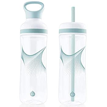 Sports Water Bottle with Straw and Smoothie Cup - Leak Proof and BPA Free - Dishwasher