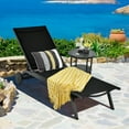 thumbnail image 3 of Topbuy Outdoor Aluminum Chaise Lounge Recliner Chair with Adjustable Backrest Black, 3 of 5