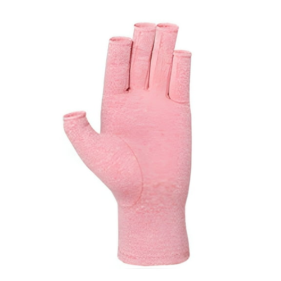 XIRQI 1 Pair Arthritis Gloves Fingerless Gloves Cotton Compression Gloves Rheumatic Osteoarthritis Pressure Gloves Half Finger Gloves for Men and Women, purple, Medium