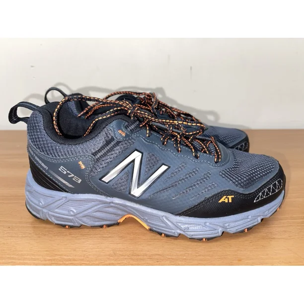 New Balance Men's 573 AT All Terrain Shoes Sz 8 4E WIDE Navy Orange Hiking EUC