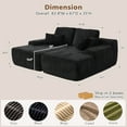 thumbnail image 4 of Ovios 74"W Oversized Double Chaise Lounge Chair Deep Seat Cloud Sofa Bed Sleeper Loveseat for Living Room, No Assembly, Black, 4 of 11