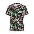 thumbnail image 5 of Qekee Lilies Flowers Classic Fit T-Shirt Men's Shirt Men's Tight Short Sleeves for Exercise, Running, Mountaineering - Lilies Flowers, 5 of 9