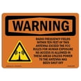 thumbnail image 1 of SignMission OS-WS-A-1824-L-12366 18 x 24 in. OSHA Warning Sign - Radio Frequency Fields within with Symbol, 1 of 1