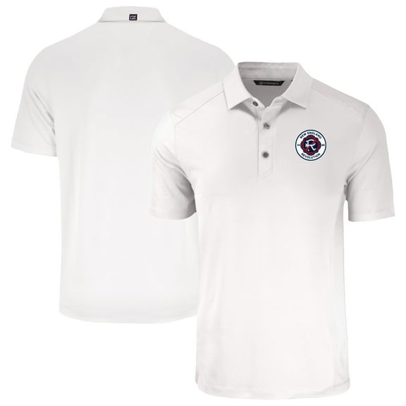 Men's-Cutter & Buck  White New England Revolution Big & Tall Forge Eco Stretch Recycled Polo