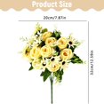 thumbnail image 3 of Torqee Premium Artificial Rose Bouquet,32cm Realistic Silk Flower Stems for Home Wedding Vase Centerpiece Floral Arrangement,Yellow, 3 of 5