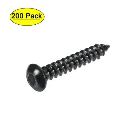 

Uxcell Hex Socket Self Tapping Screws M4 x 25mm Carbon Steel Wood Screw 200 Pack