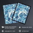 thumbnail image 2 of Artery8 Dolphin in Blue Floral Pattern Watercolour Living Room Artwork Framed Wall Art Print A4, 2 of 3