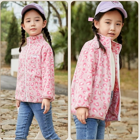 

Esho Kids Toddler Boys Girls Fleece Lapel Jacket Coat 2-10Y Big Girl Boy Winter Zipper Sweatshirt Outerwear