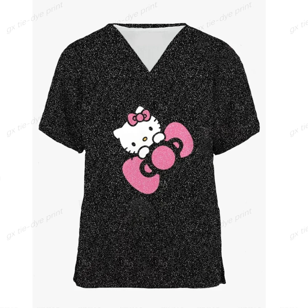 Hello Kitty Print Beauty Salon Nursing Uniform Spa Uniform Pet Hospital 