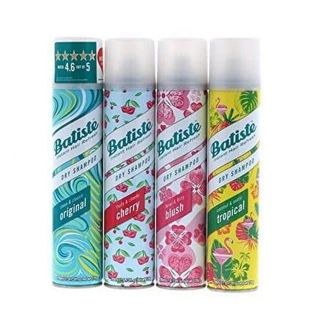 Batiste Dry Shampoo Original, Cherry, Blush, Tropical 4 pack 6.73 oz