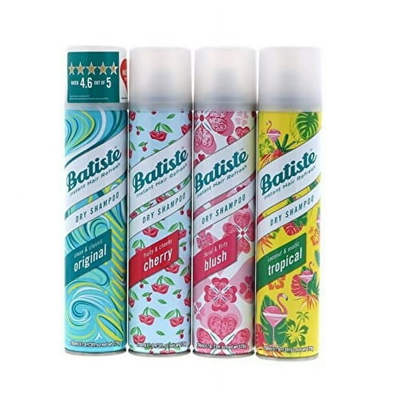 Batiste Dry Shampoo Original, Cherry, Blush, Tropical 4 pack 6.73 oz